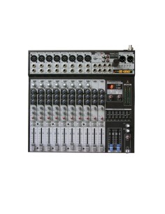 Mixer Professionale 12 canali  (8 mono + 2 stereo) con DSP a 16 effetti, equalizzatore e Lettore MP