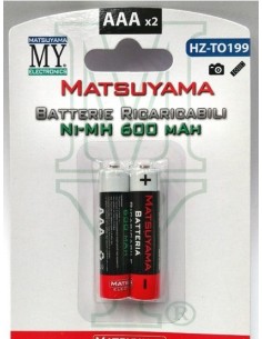 Coppia di batterie ricaricabile per cordless Ni-Mh AAA 1,2V 600mAh