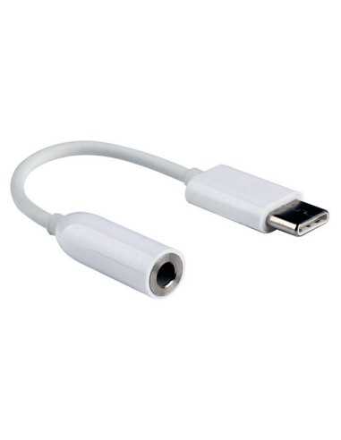 Cavo Adattatore USB Type-C Maschio - Jack 3.5mm Audio Femmina - Bianco