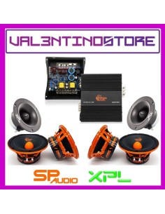 Kit Fronte da urlo completo SP AUDIO / XPL - Amplificatore + 4 Mid 20cm + 4 Tweeter Neodimio