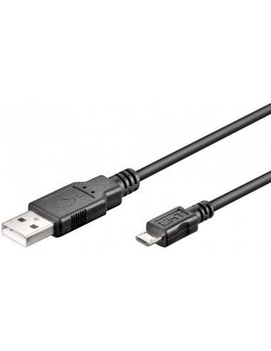 Micro USB 2.0 cavo di ricarica veloce a maschio-Micro B Maschio AWG 22 NERO 3,0m 