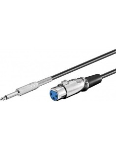Cavo  microfono blu Presa XLR (3 pin) - Spina 6,35 mm (2-pin, mono) 6 metri