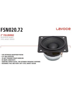 LaVoce FSN020.72 Fullrange 52mm (2 pollici)8 Ohm 30w V.C.20mm 85 db Neodimio