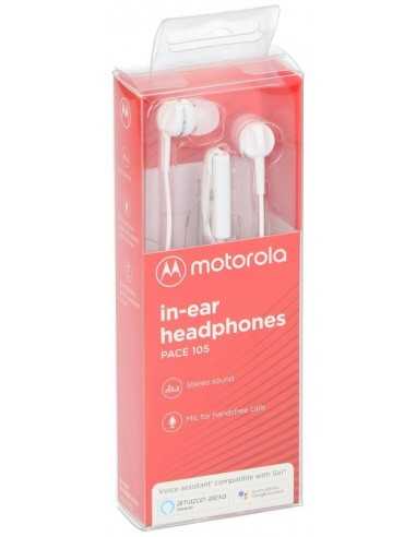 Auricolari Motorola Mod.Pace105 colore Bianco con Microfono jack 3,5mm