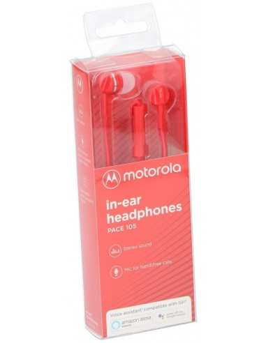 Auricolari Motorola Mod.Pace105 colore Rosso con Microfono jack 3,5mm