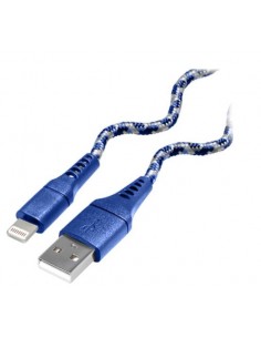 Cavo USB type A spina to 8 pin spina Lightning, lenght: 1,0 m, blue, HIGHLY FLEXIBLE