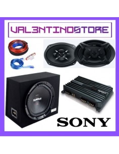 Package Sony Subwoofer 1800w 12"+ coppia 6"x9"+ amplificatore xm-n1004 con kit cavi