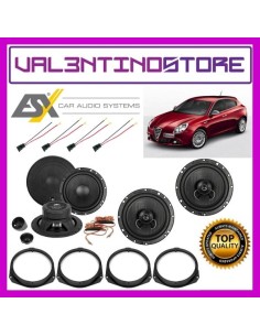 Kit sostituzione Altoparlanti ESX car audio x Alfa Giulietta Anteriori e Posteriori 16.5cm 6 Casse