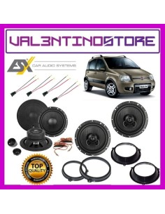 Kit sostituzione Altoparlanti ESX car audio x Fiat Panda II Anteriori e Posteriori 16.5cm 6 Casse